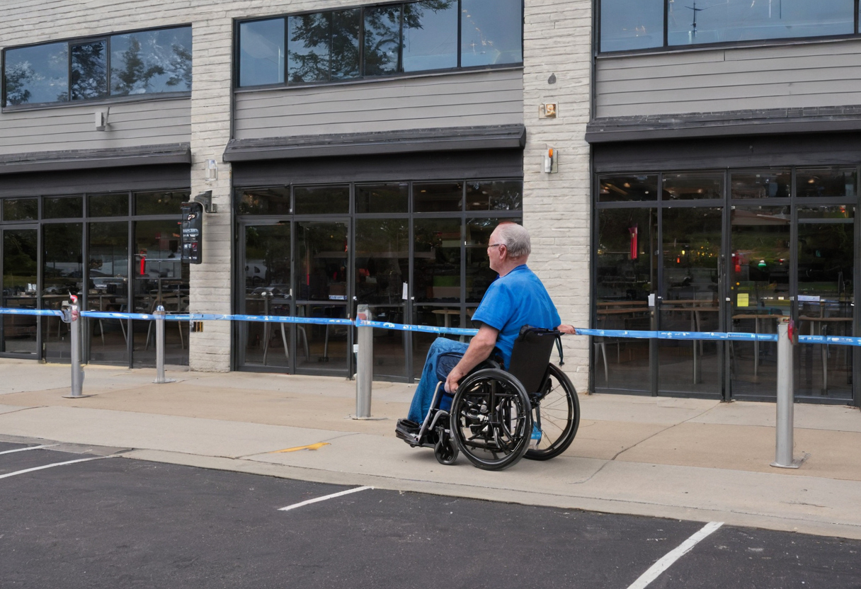 Mobility planning visual for Accessible dining positions must be integrated into the restaurant bar layout